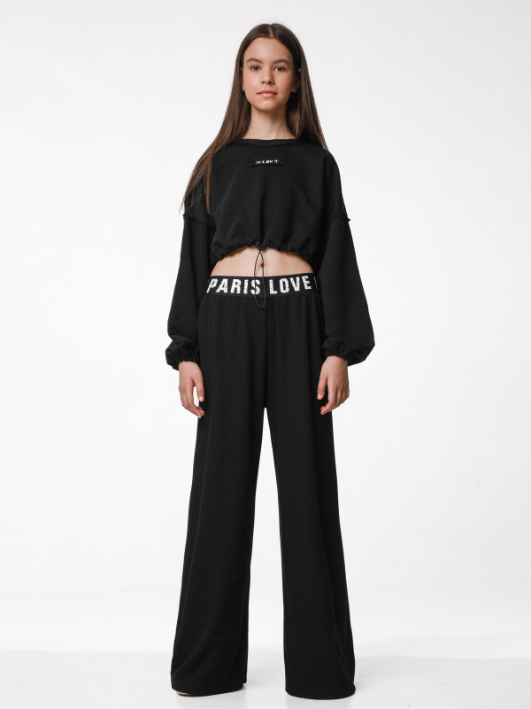 Брюки палаццо (лапша) черный