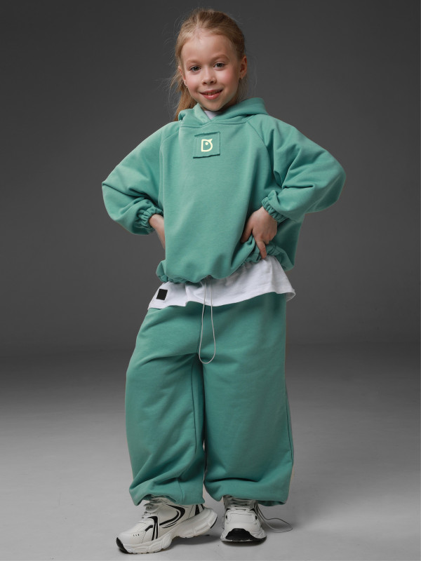 Костюм с брюками Oversize (изумрудный)