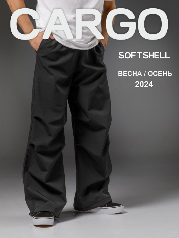 Брюки-карго Softshell для мальчика (черный)